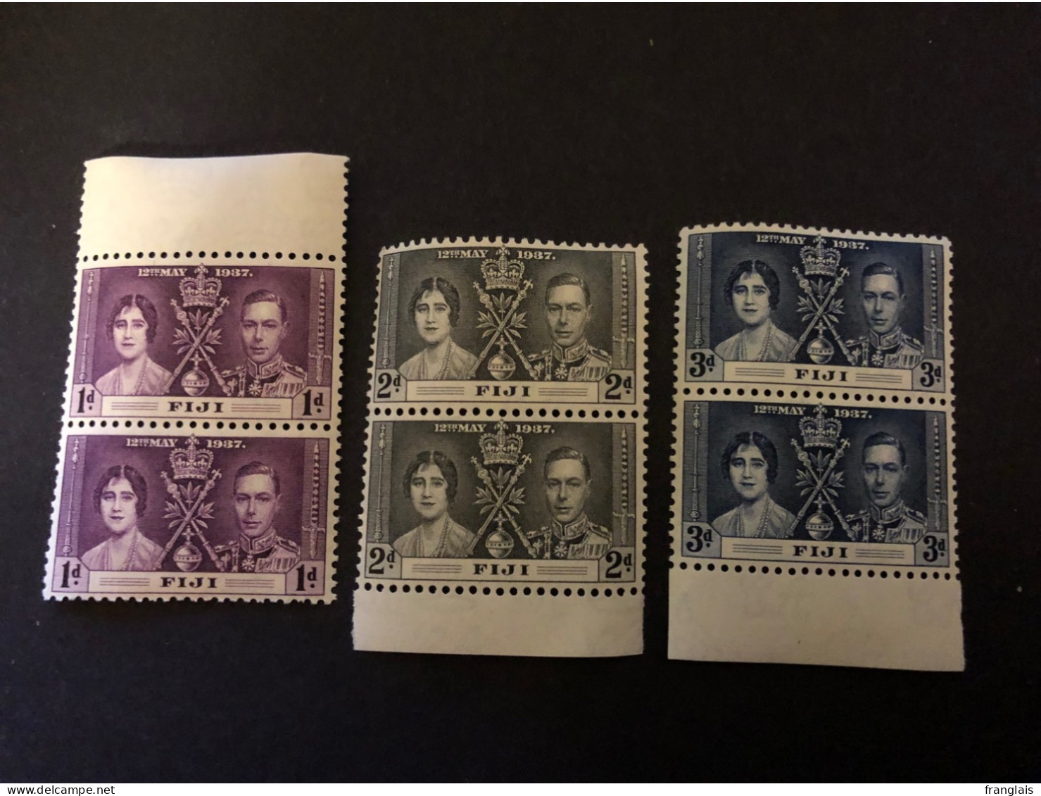 1937 CORONATION SET IN UNMOUNTED MINT PAIRS Very Fresh Condition - Fiji (...-1970)