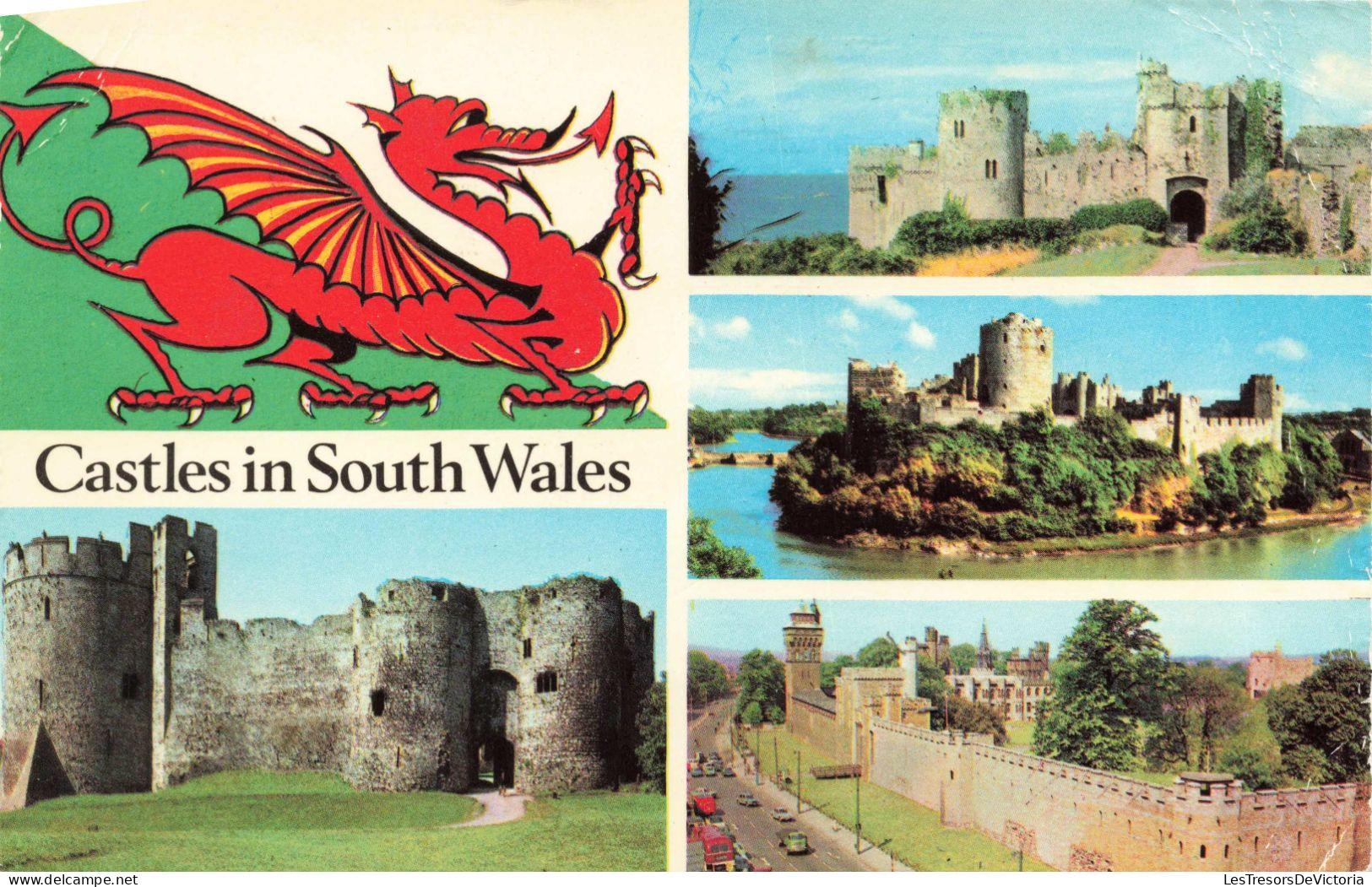 PAYS DE GALLE - Castles In South Wales - Chepstow - Manorbier - Pembroke - Cardiff - Carte Postale Ancienne - Andere & Zonder Classificatie
