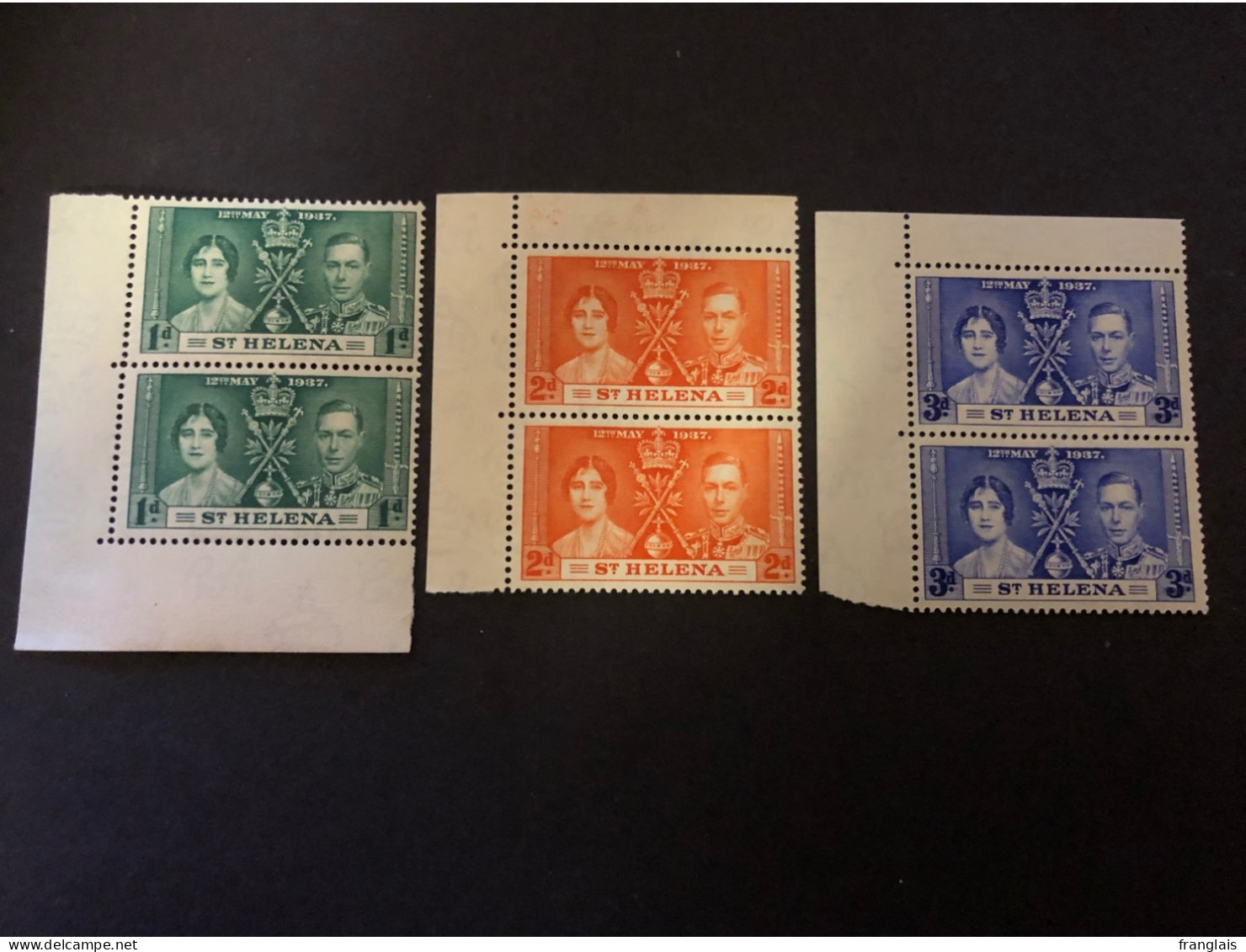 1937 CORONATION SET IN UNMOUNTED MINT PAIRS Very Fresh Condition - Saint Helena Island