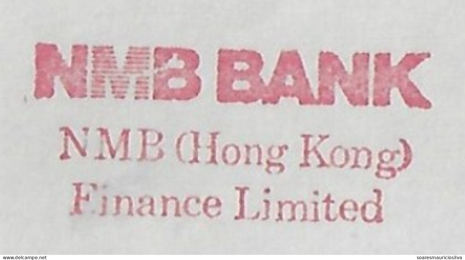Hong Kong 1991 Cover Fragment Meter Stamp Pitney Bowes-GB “6300” Series Slogan NMB Bank - Cartas & Documentos