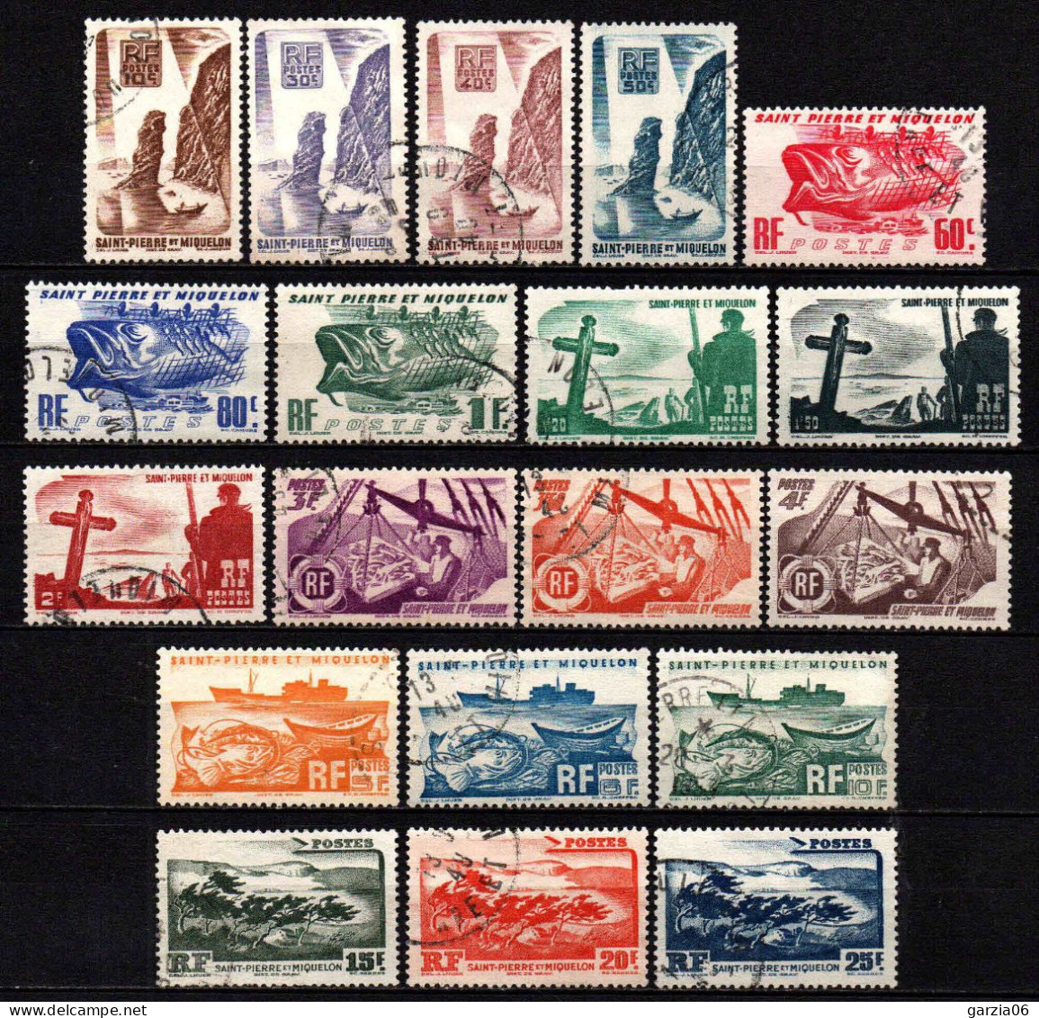 St Pierre Et Miquelon - 1947 - Aspect De SPM - N° 325 à 343 - Oblit - Used - Used Stamps
