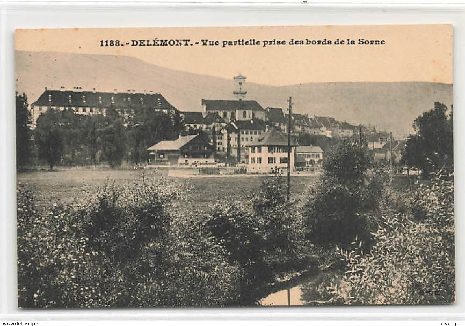 Delémont Vue Partielle Prise Des Bords De La Sorne 1911 - Delémont