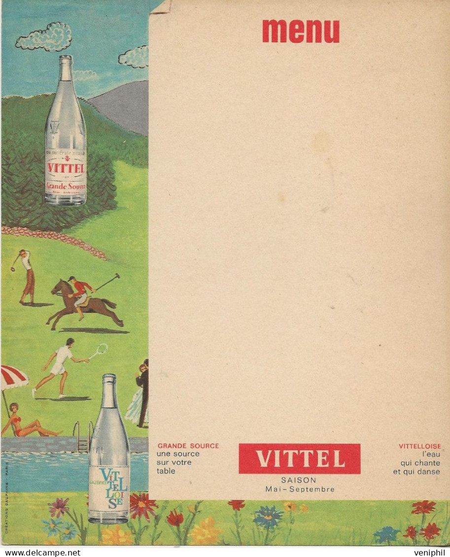 LOT DE 8 MENUS VITTEL - SAISON MAI- SEPTEMBRE - - Menükarten