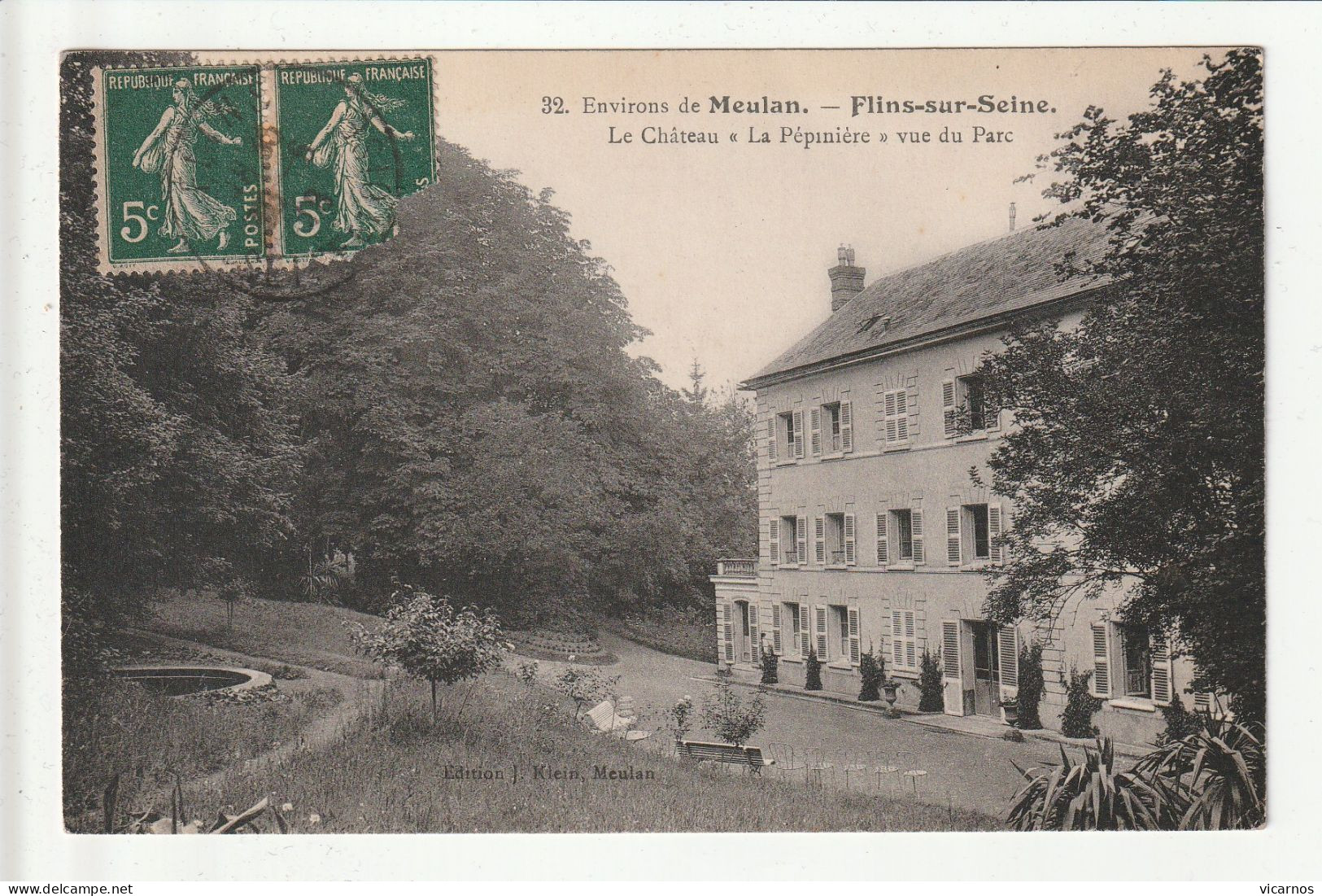 CP 78 FLINS SUR SEINE Le Chateau "La Pepiniere" Vue Du Parc - Flins Sur Seine