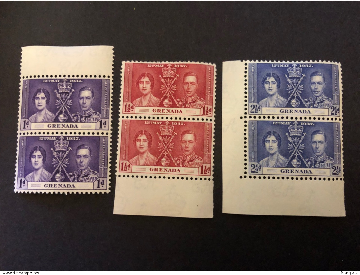 1937 CORONATION SET IN UNMOUNTED MINT PAIRS Very Fresh Condition - Grenade (...-1974)