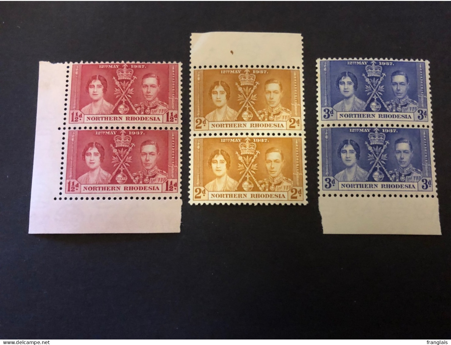 1937 CORONATION SET IN UNMOUNTED MINT PAIRS Very Fresh Condition - Northern Rhodesia (...-1963)