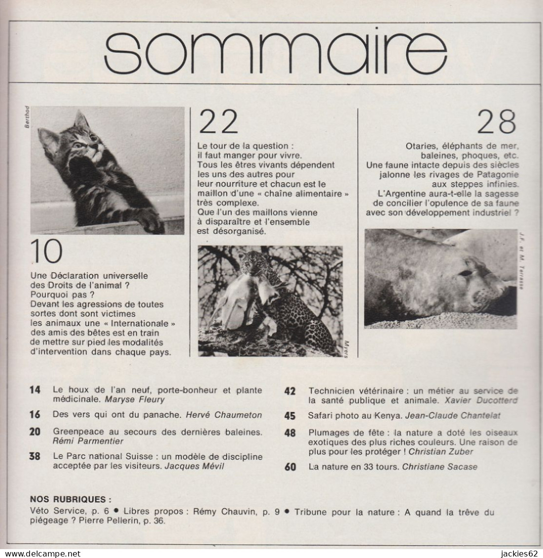 234/ LA VIE DES BETES / BETES ET NATURE N° 234 Du 1/1978 Voir Sommaire - Animali