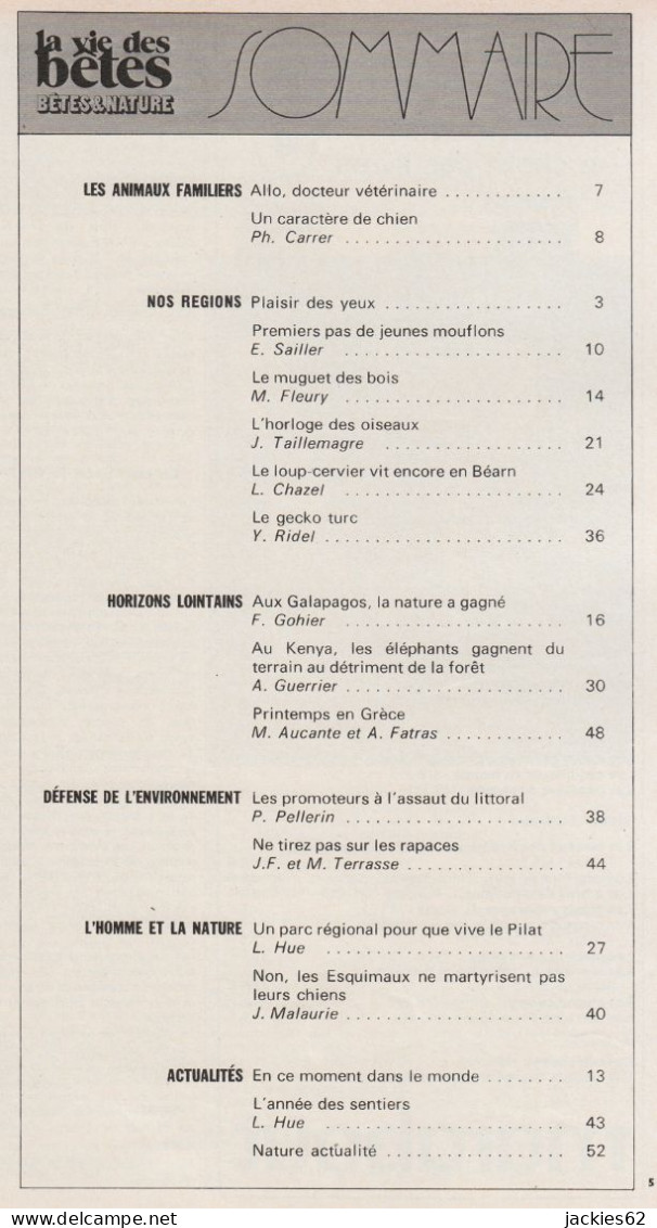 226/ LA VIE DES BETES / BETES ET NATURE N° 226 Du 5/1977, Voir Sommaire - Animals