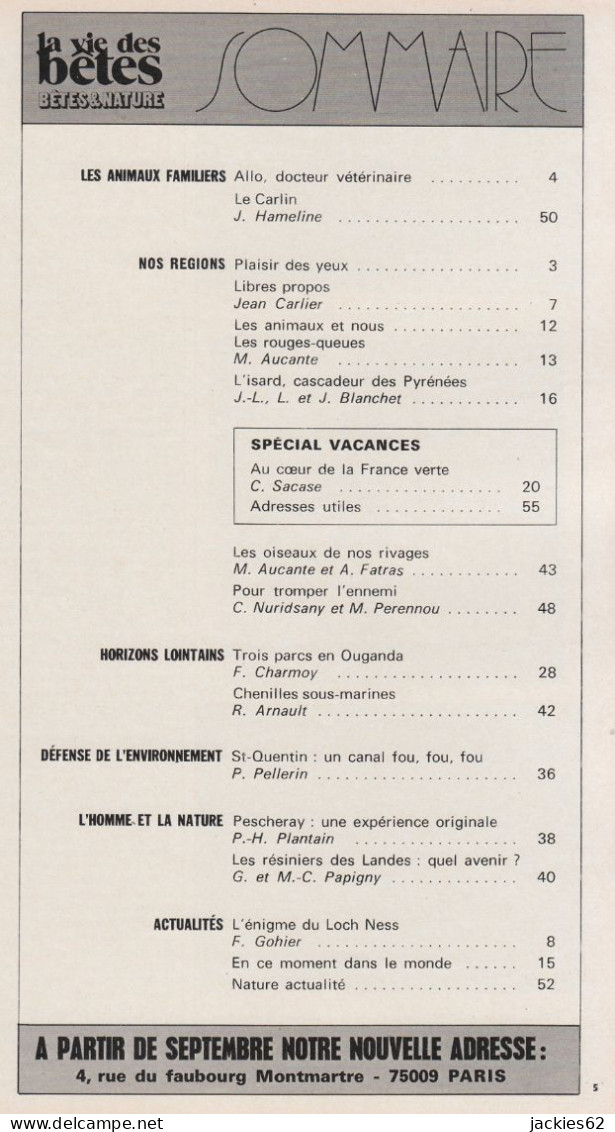 229/ LA VIE DES BETES / BETES ET NATURE N° 229 Du 8/1977, Voir Sommaire - Animals