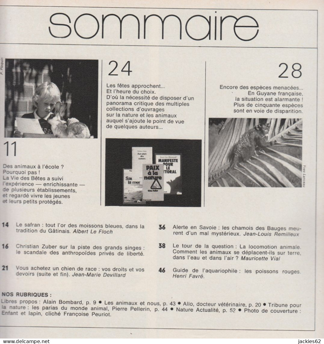 232/ LA VIE DES BETES / BETES ET NATURE N° 232 Du 11/1977, Voir Sommaire - Animals