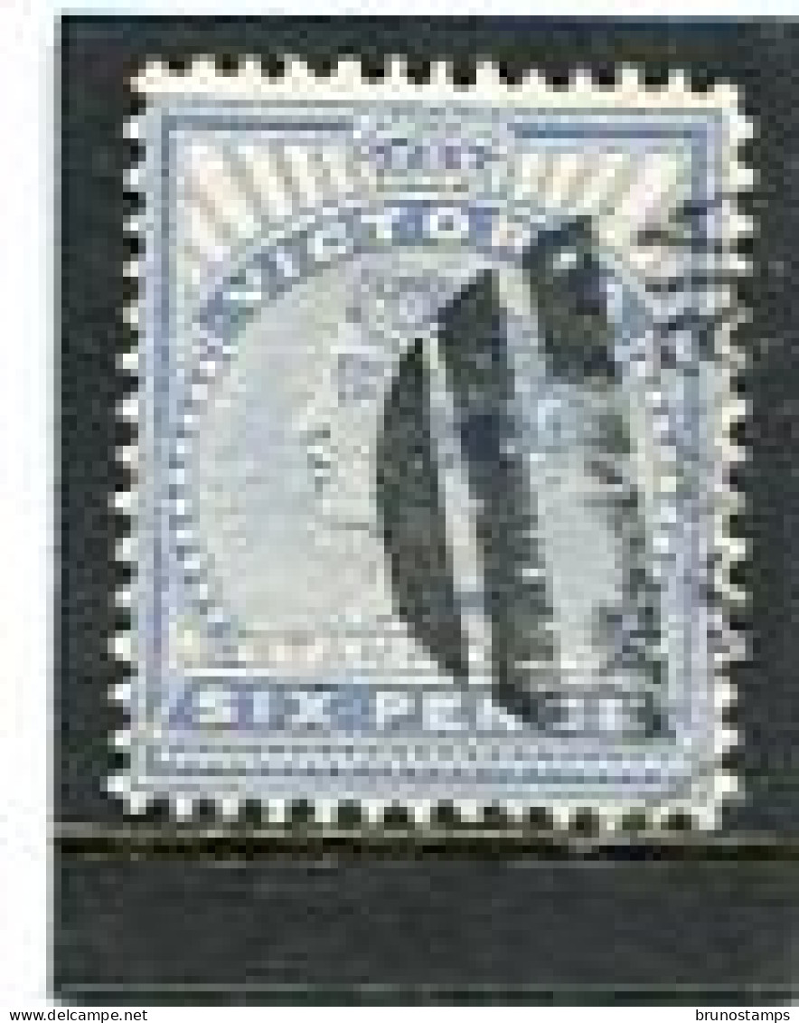 AUSTRALIA/VICTORIA - 1886  6d  BLUE  FINE  USED   SG 318 - Gebraucht