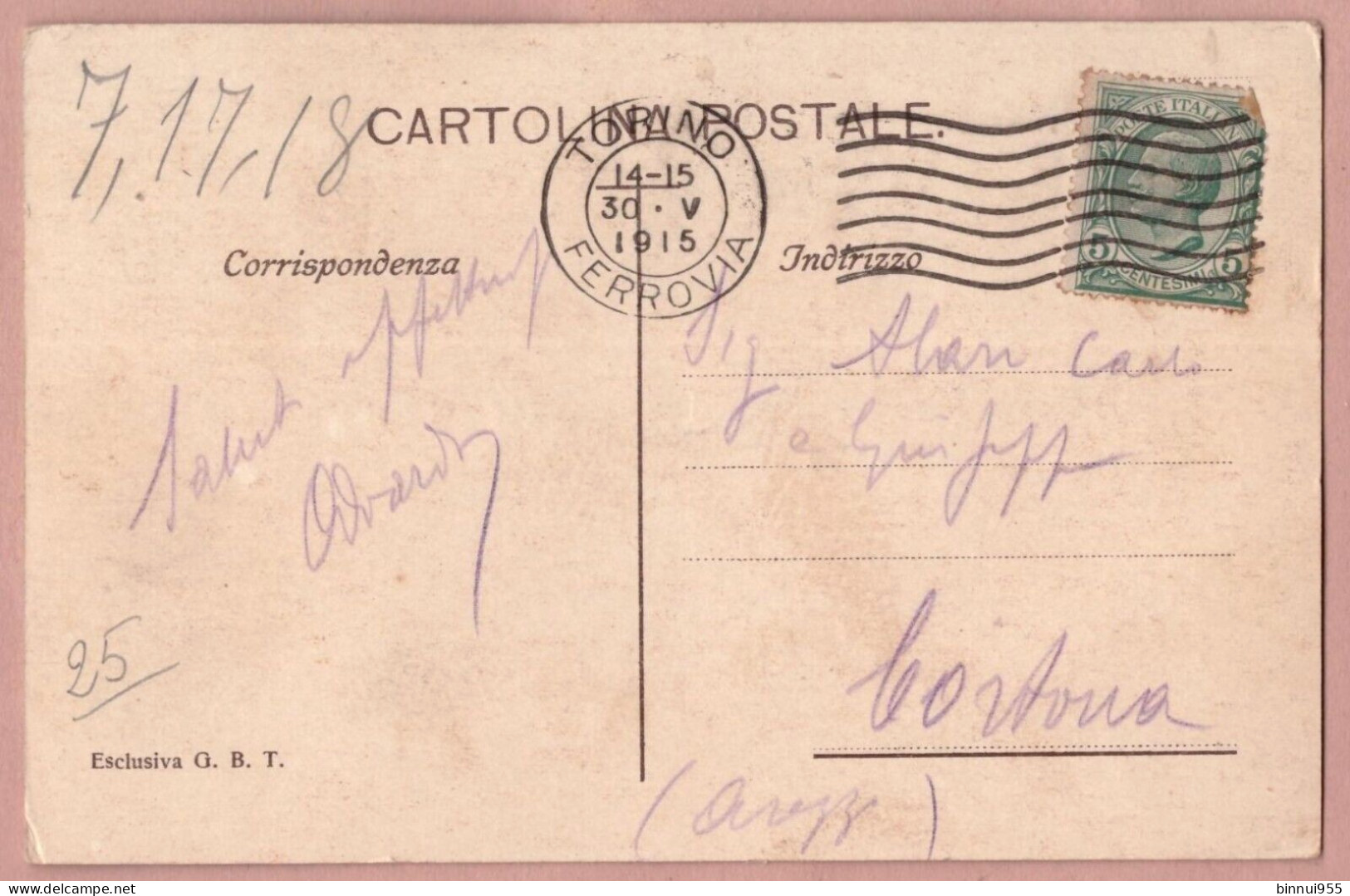 Cartolina Torino Chiesa Reale Di Superga - Viaggiata 1915 - Churches
