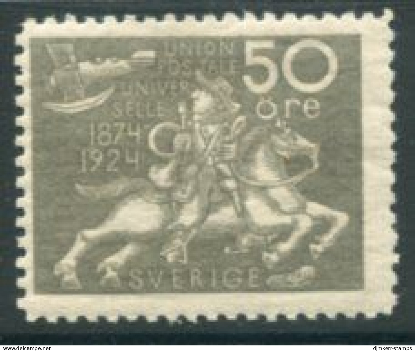 SWEDEN 1924  World Postal Union 50 öre  LHM / *.  Michel 168 - Unused Stamps