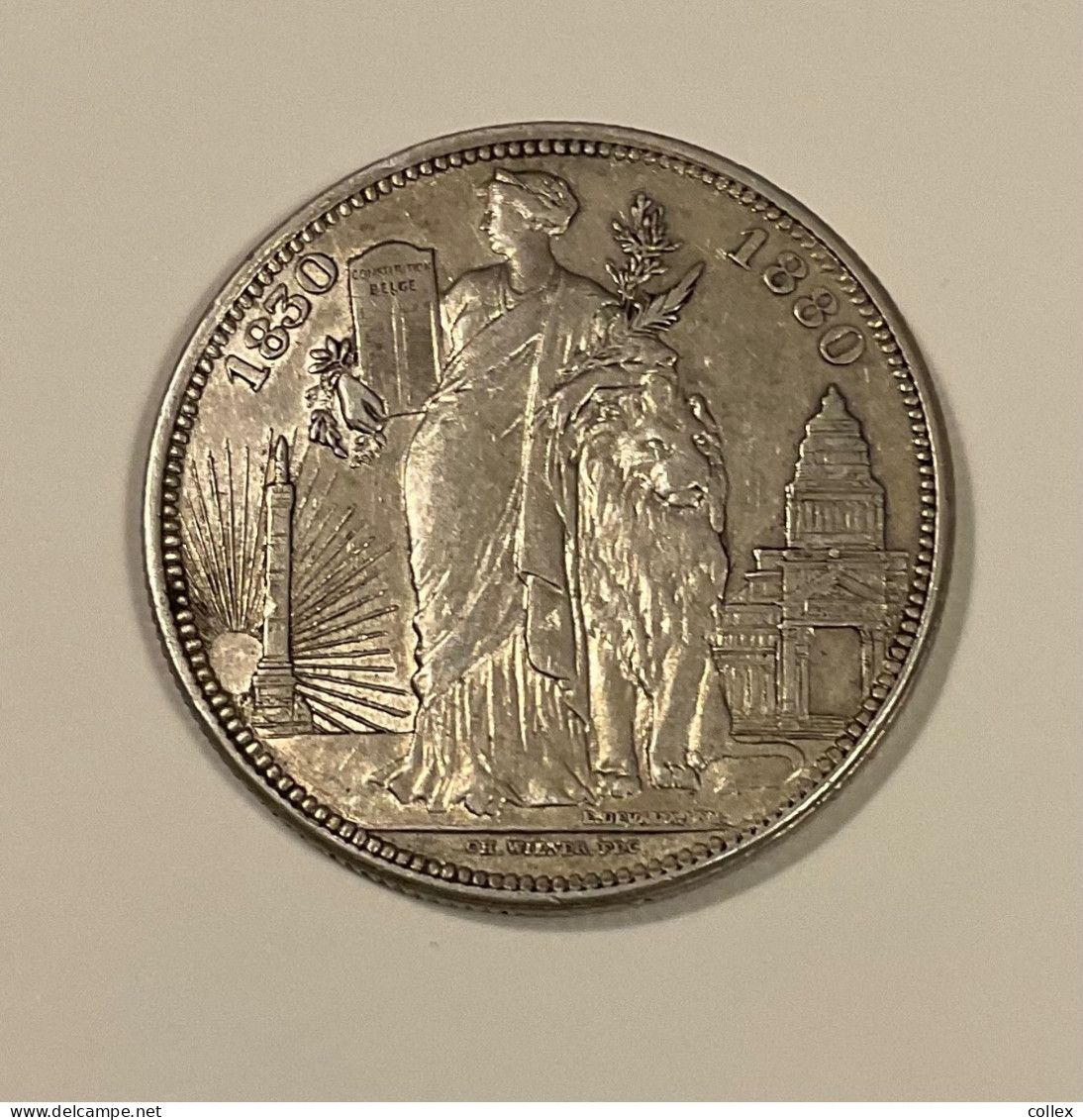 5 FRANCS CINQUANTENAIRE DE LA BELGIQUE / 1830-1880 / ARGENT ++SUPERBE++ RARE ++ - Autres & Non Classés