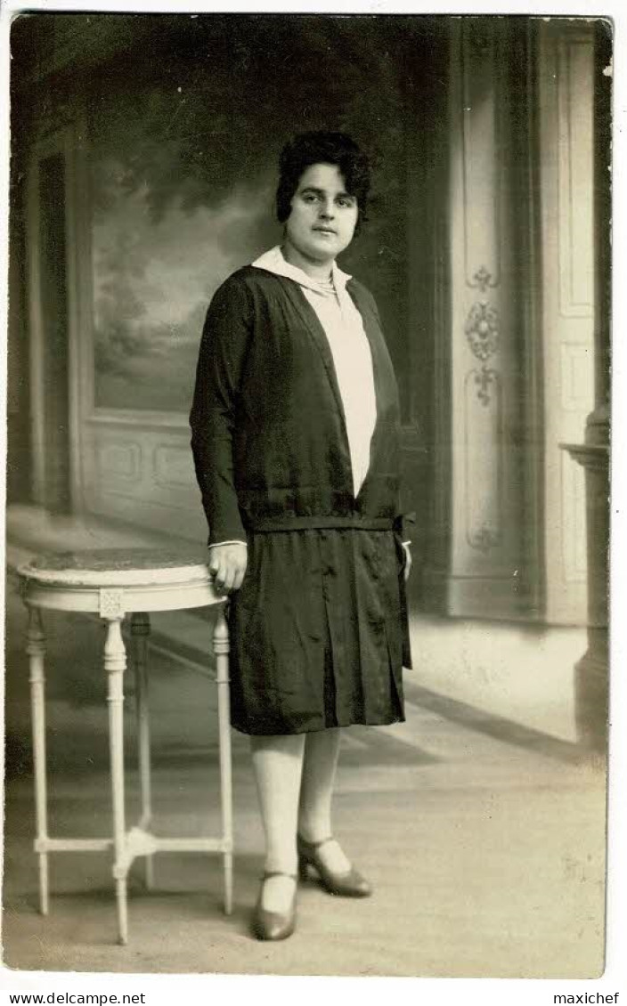 Carte Photo (studio) - Souvenir De 1929 - Tante Olga - Genealogy