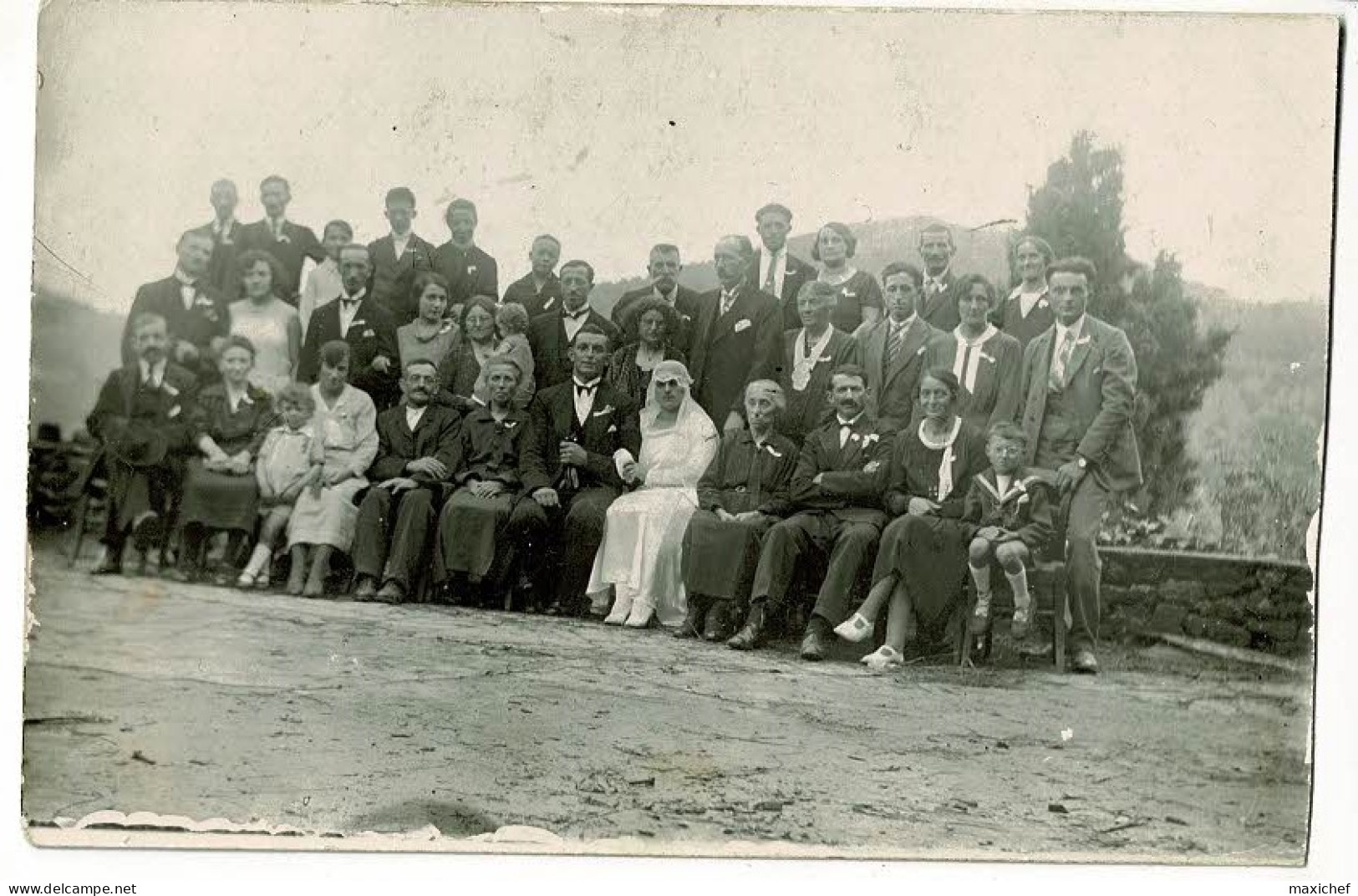 Carte Photo - Famille Mas-Coustaury - Mariage Oncle Albert Et Tante Olga - 1931 - Généalogie