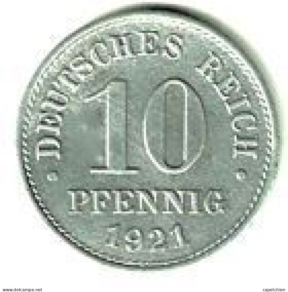ALLEMAGNE / 10 PFENNIG / 1921   / ETAT SUP : 3.23 :g : Pas De Lettre D'atelier - 10 Rentenpfennig & 10 Reichspfennig