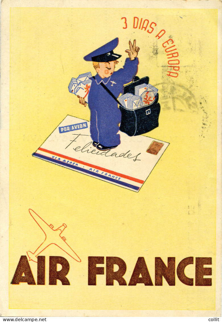 Air France - Cartolina Della Compagnia Spedita A Tariffa Ridotta - Storia Postale (Posta Aerea)