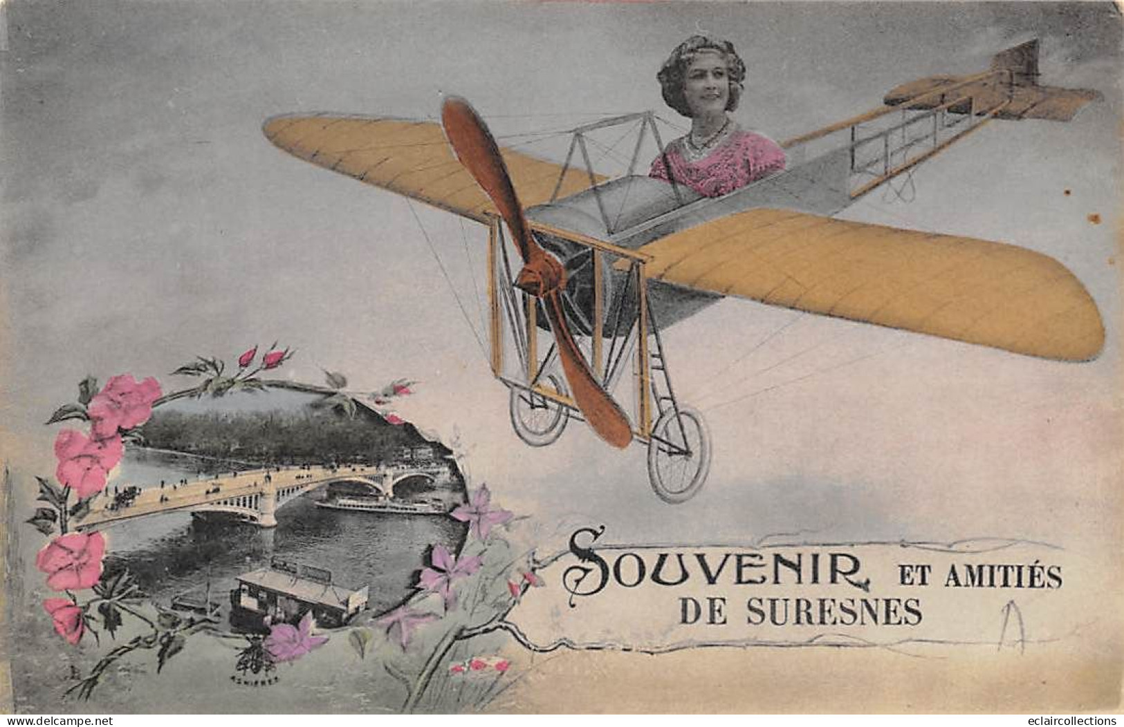 Suresnes          92      Souvenir Et Amitiés De Suresnes.  Avion.    (voir Scan) - Suresnes