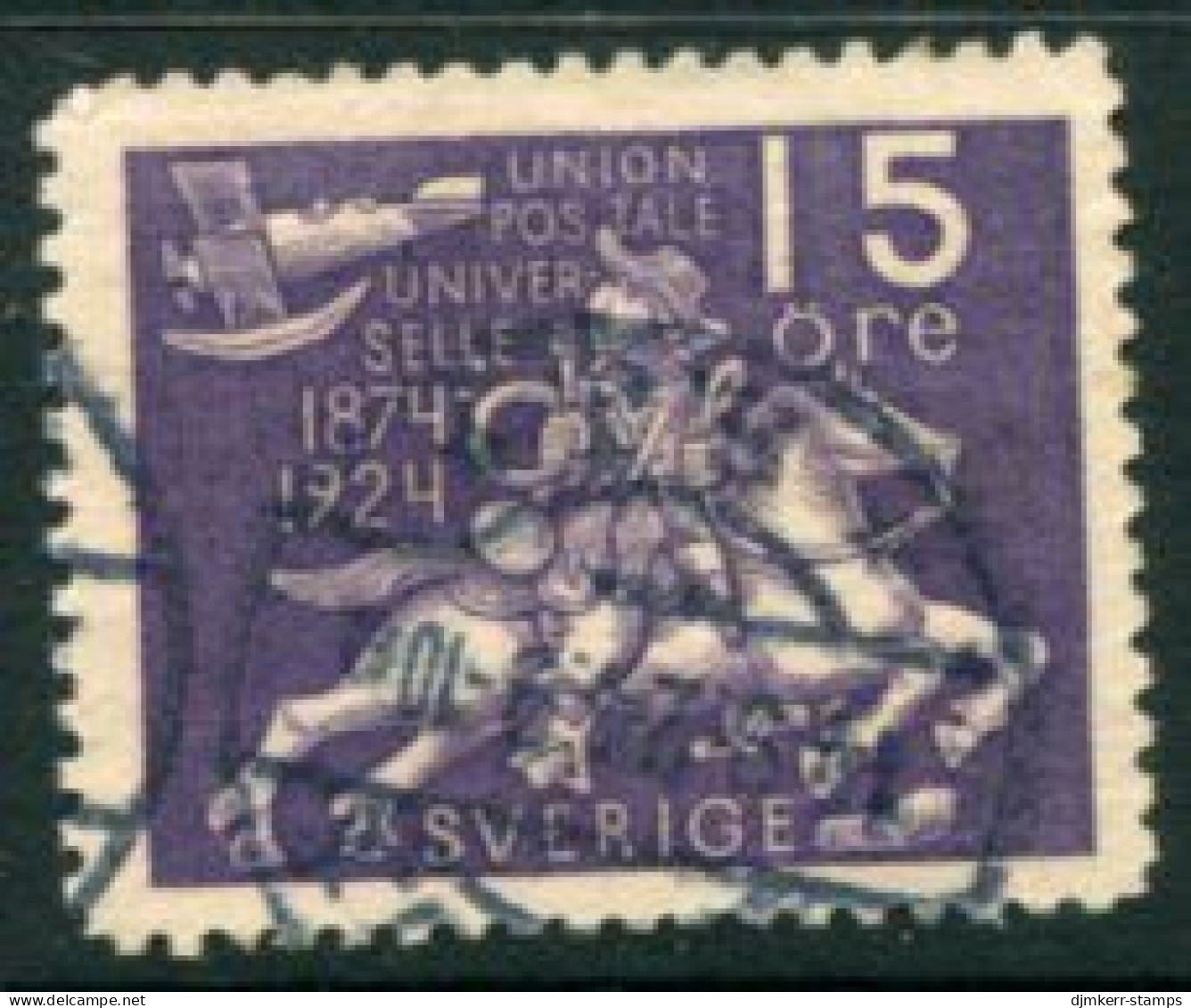 SWEDEN 1924  World Postal Union 15 öre Used  Michel 161 - Gebraucht
