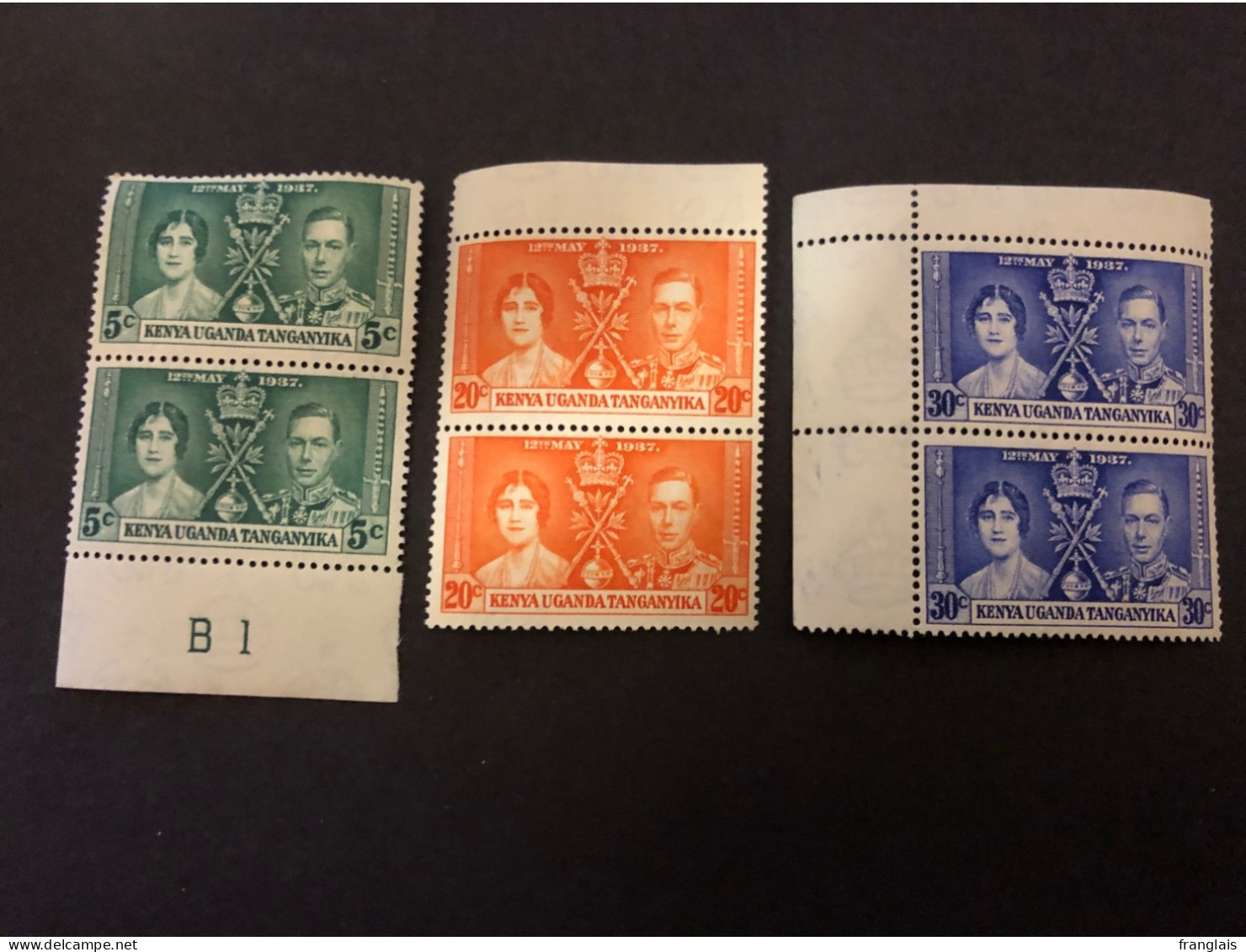 1937 CORONATION SET IN UNMOUNTED MINT PAIRS Very Fresh Condition - Kenya, Uganda & Tanganyika