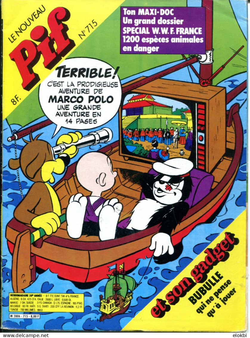 Pif Gadget N°715 - BD "La Progieuse Aventure De Marco Polo " - Pif Gadget