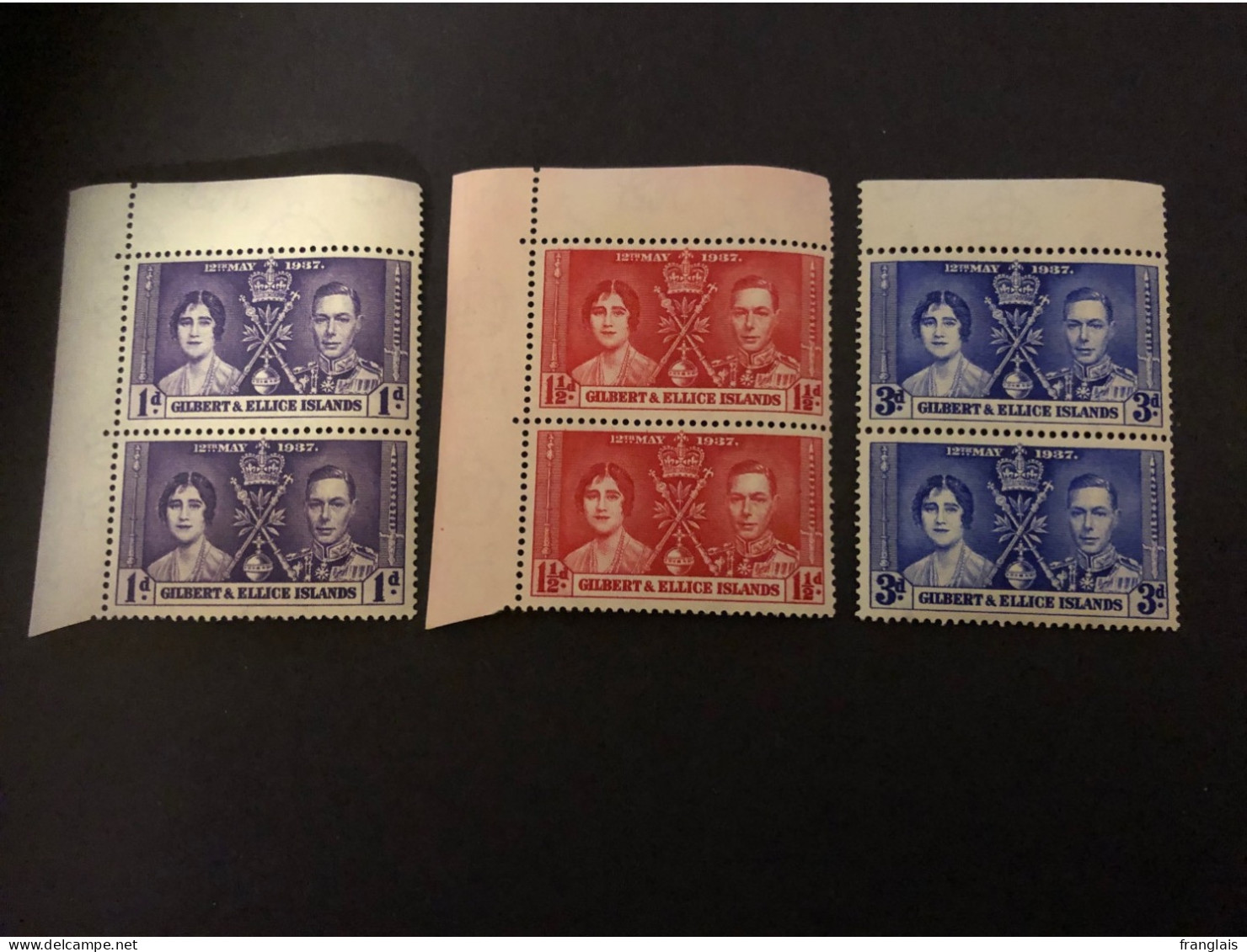 1937 CORONATION SET IN UNMOUNTED MINT PAIRS Very Fresh Condition - Isole Gilbert Ed Ellice (...-1979)