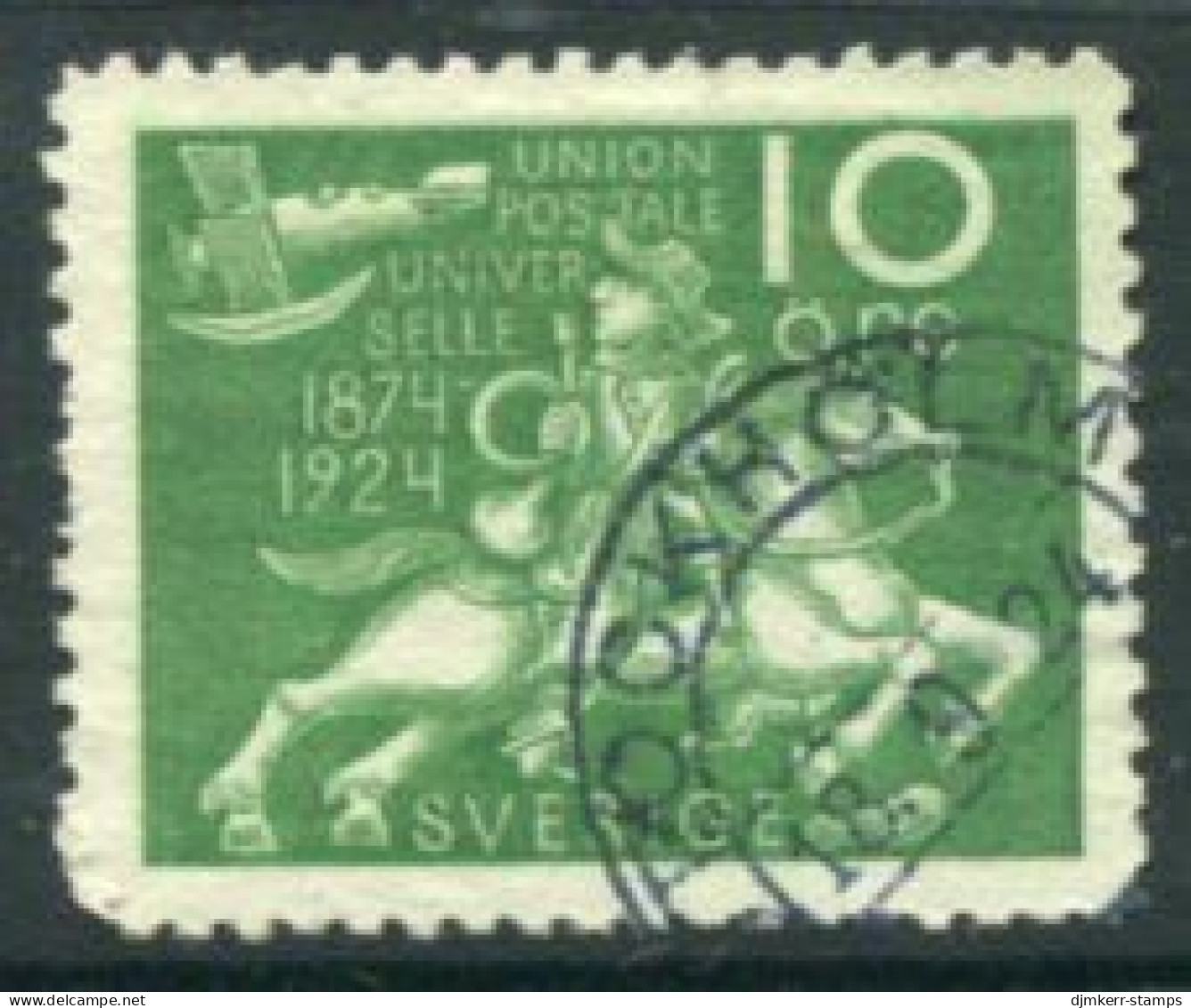 SWEDEN 1924  World Postal Union 10 öre Used  Michel 160W - Used Stamps