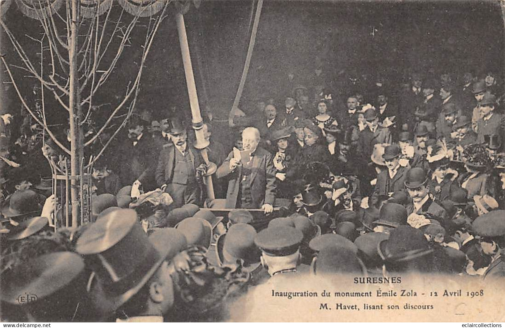 Suresnes           92          Inauguration Du Monument  Emile  Zola   Avril 1908     (voir Scan) - Suresnes