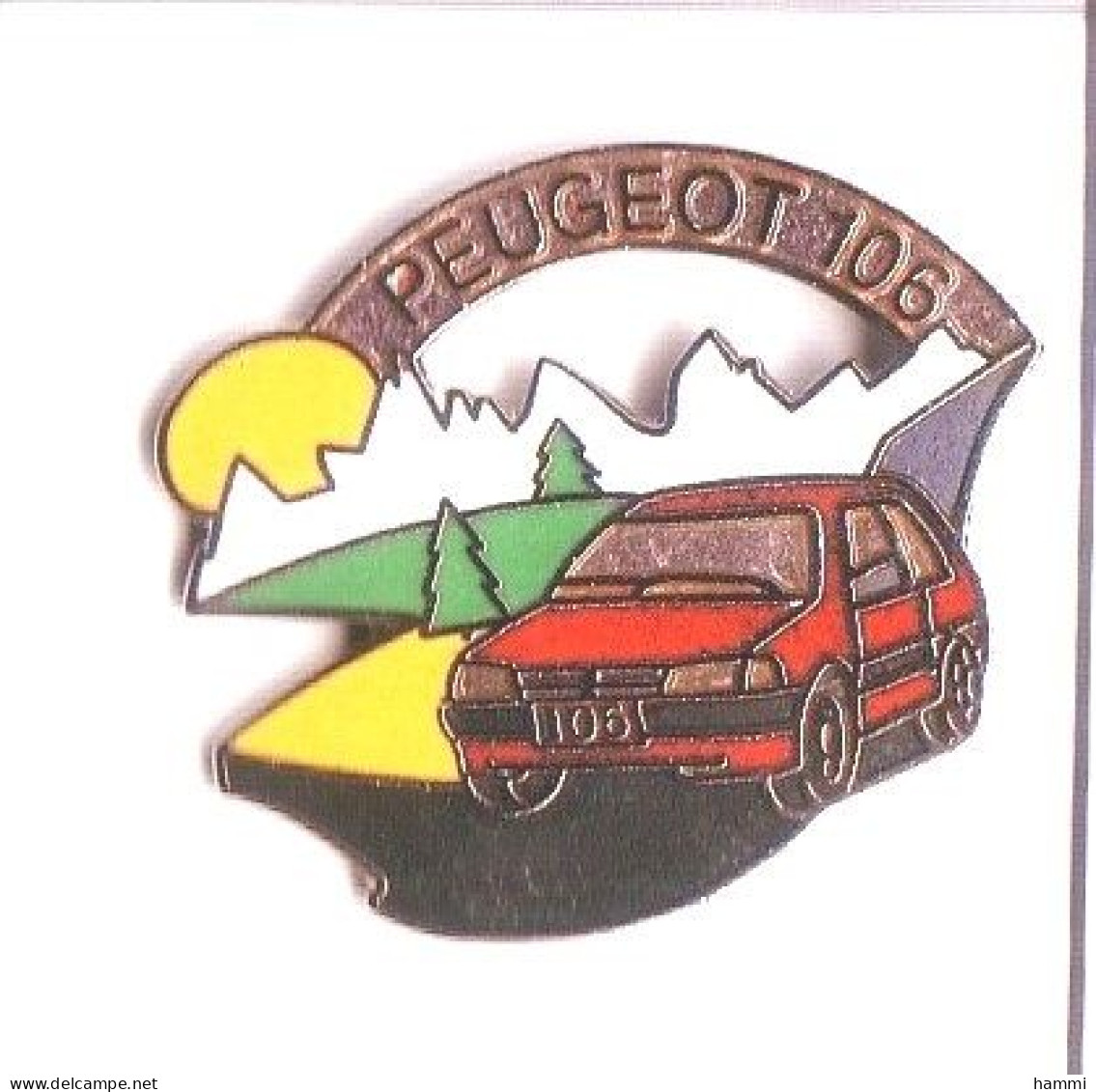 VP23 Pin's PEUGEOT 106 Signé DEMONS & MERVEILLES Sapin Achat Immédiat - Peugeot