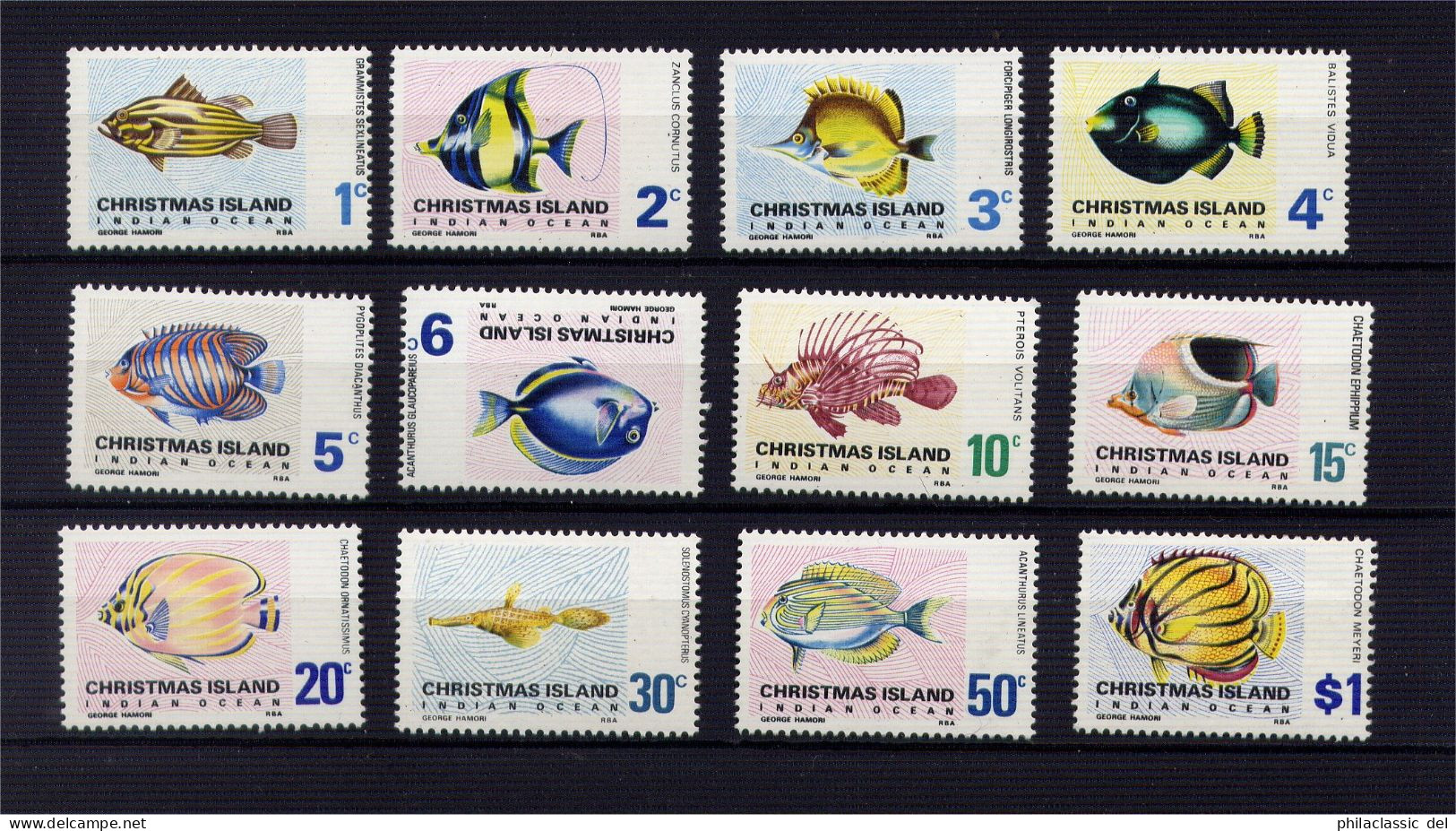 Weihnachts-Insel 1968 Mi. 22-31 Postfrisch FISCHE KW 30,-- Eur - Christmas Island