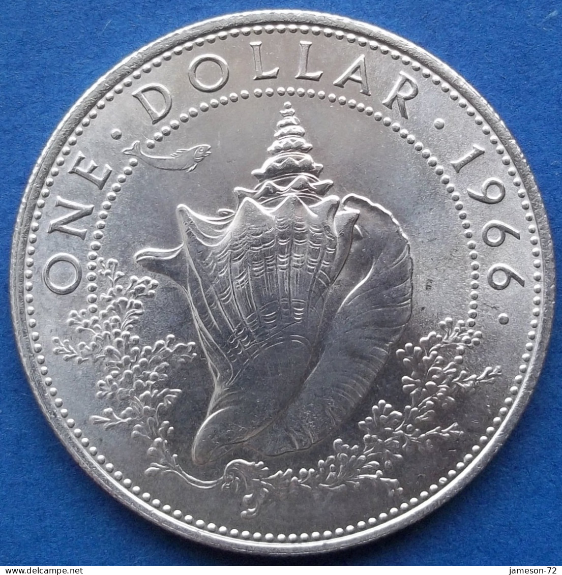 BAHAMAS - Silver 1 Dollar 1966 "Conch Sell" KM# 8 Commonwealth Elizabeth II (1952-1973) - Edelweiss Coins - Bahama's