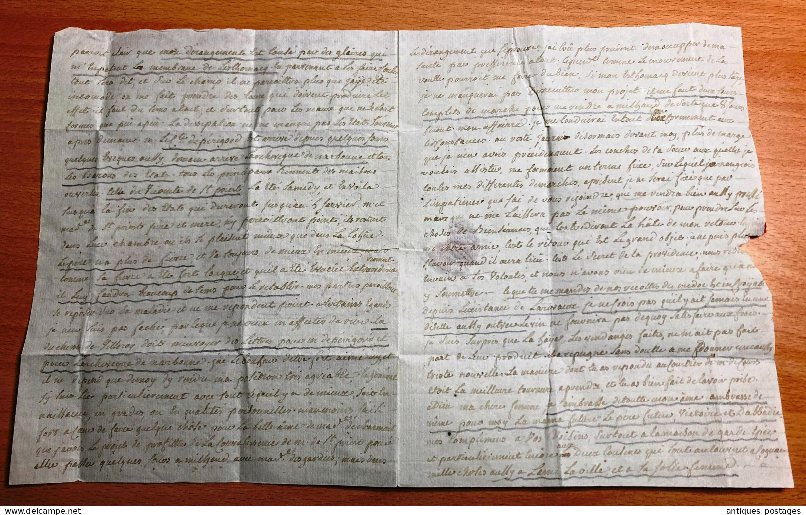 Lettre 1777 Montpellier Jacques De Labarre De Larrivaux Marie-Victoire De Maulevrier Château De Saint-Brice Cognac - ....-1700: Précurseurs