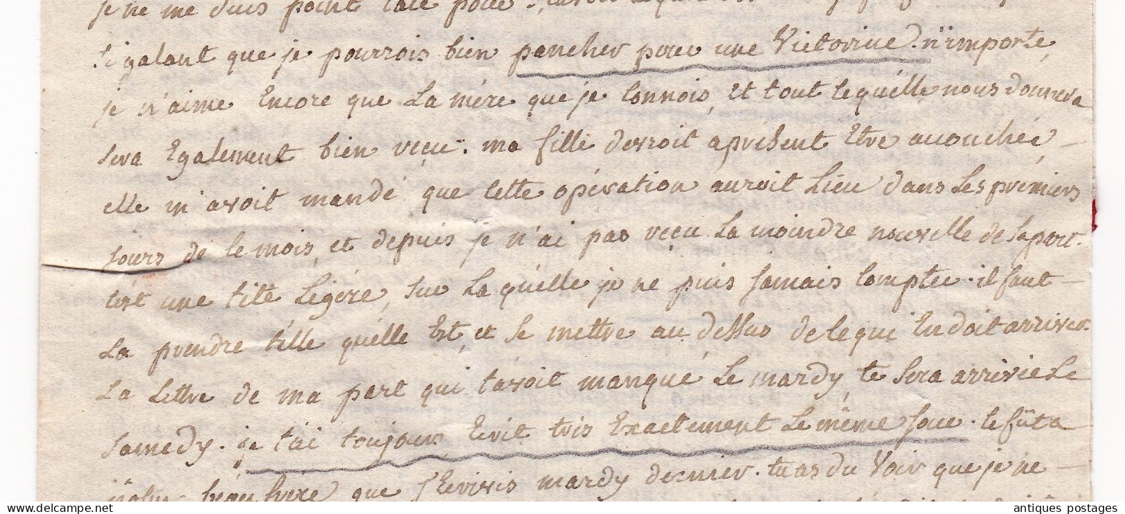 Lettre 1777 Montpellier Jacques de Labarre de Larrivaux Marie-Victoire de Maulevrier Château de Saint-Brice Cognac