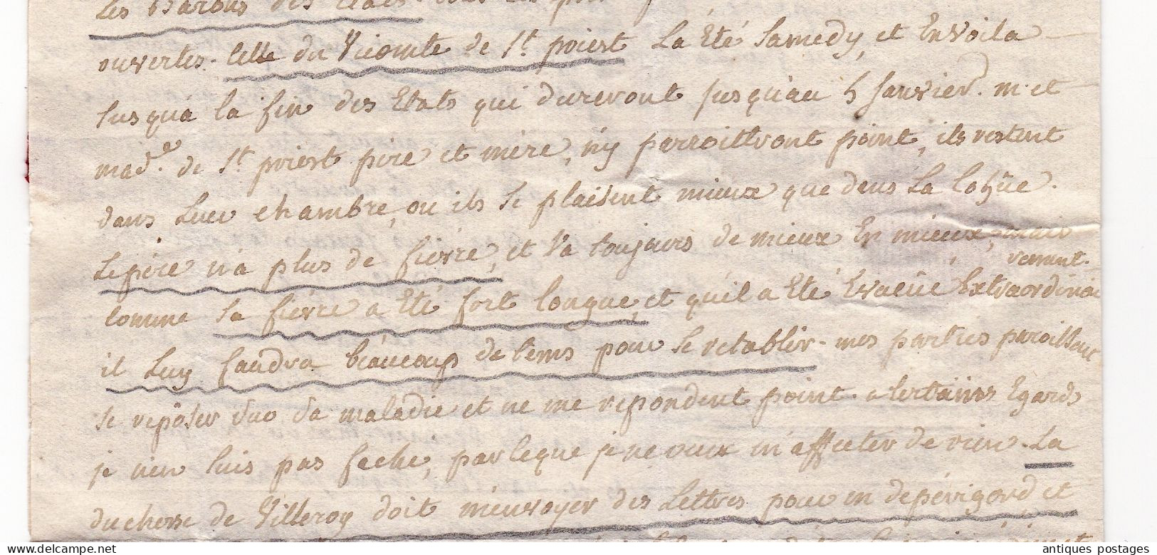 Lettre 1777 Montpellier Jacques de Labarre de Larrivaux Marie-Victoire de Maulevrier Château de Saint-Brice Cognac