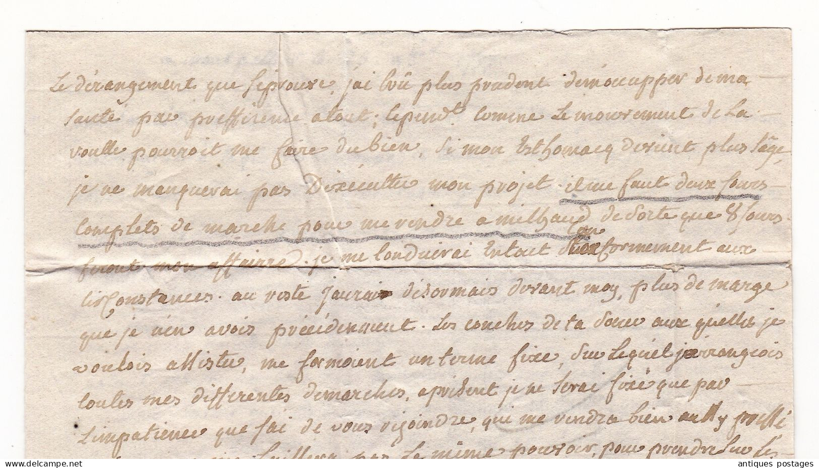 Lettre 1777 Montpellier Jacques de Labarre de Larrivaux Marie-Victoire de Maulevrier Château de Saint-Brice Cognac