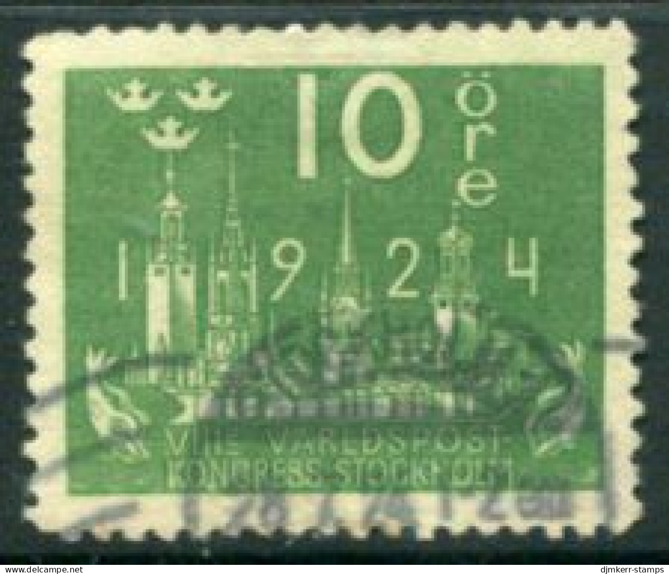 SWEDEN 1924  World Postal Congress 10 öre  Used.  Michel 145W - Gebraucht