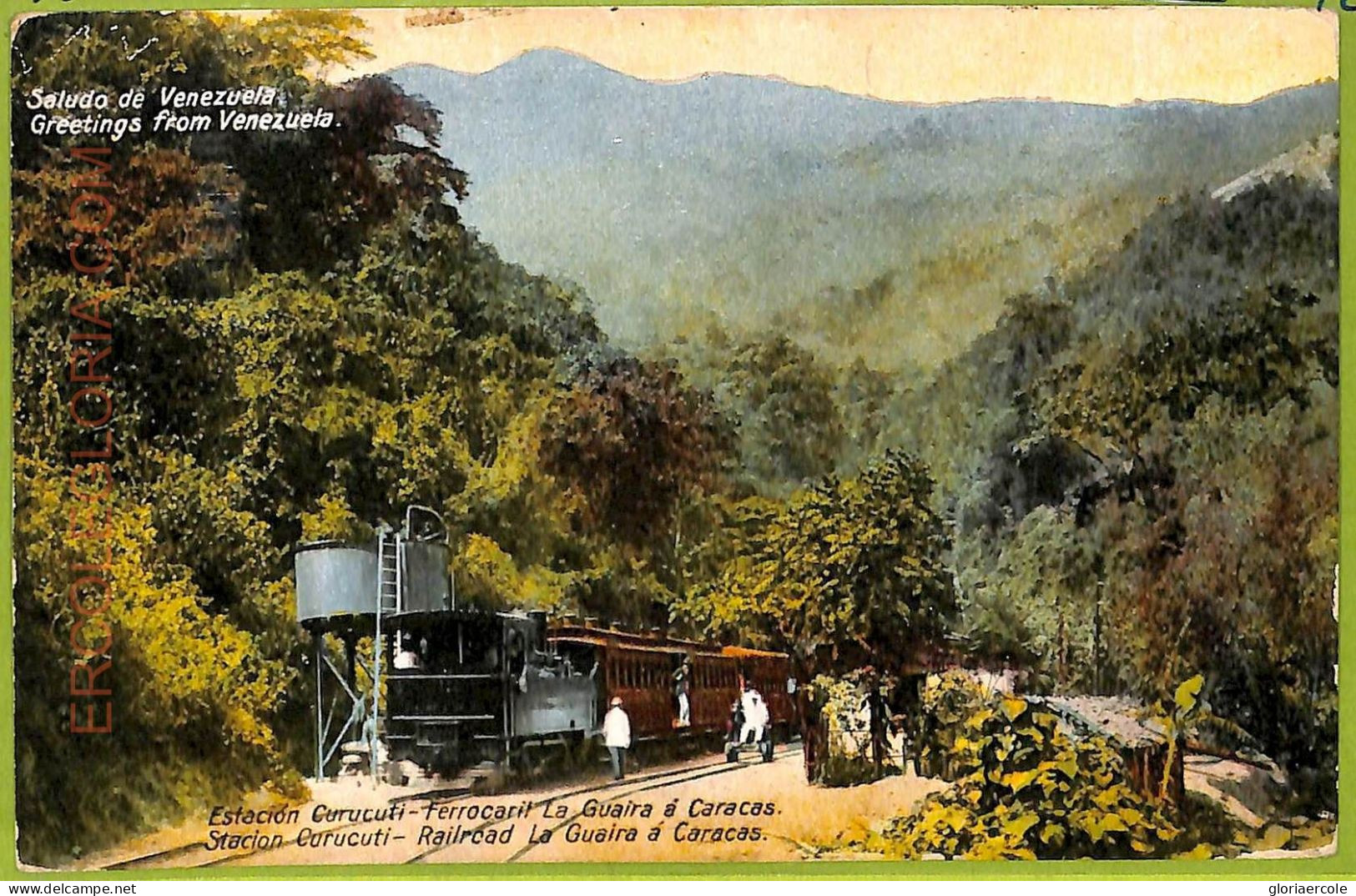 Af3009 -  VENEZUELA - VINTAGE POSTCARD - Railroad La Guaira A Caracas -1913 - Venezuela