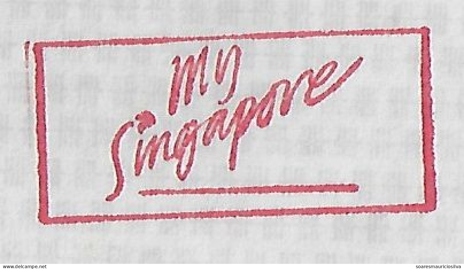 1992 Cover Fragment Meter Stamp Pitney Bowes-GB 6900 Slogan My Singapore - Storia Postale