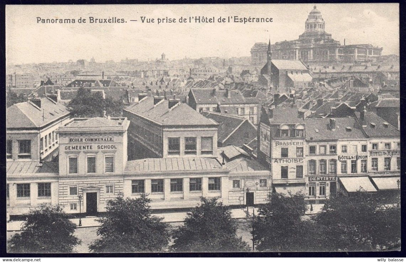 +++ CPA - BRUSSEL - Panorama De BRUXELLES - Publicité Hôtel De L'Espérance - Vue Prise De L'Hôtel  // - Pubs, Hotels, Restaurants
