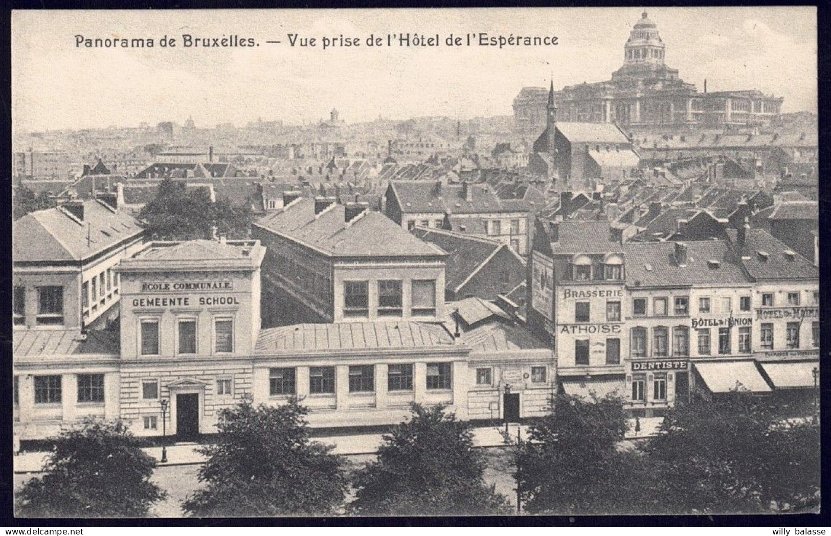 +++ CPA - BRUSSEL - Panorama De BRUXELLES - Publicité Hôtel De L'Espérance - Vue Prise De L'Hôtel  // - Cafés, Hotels, Restaurants