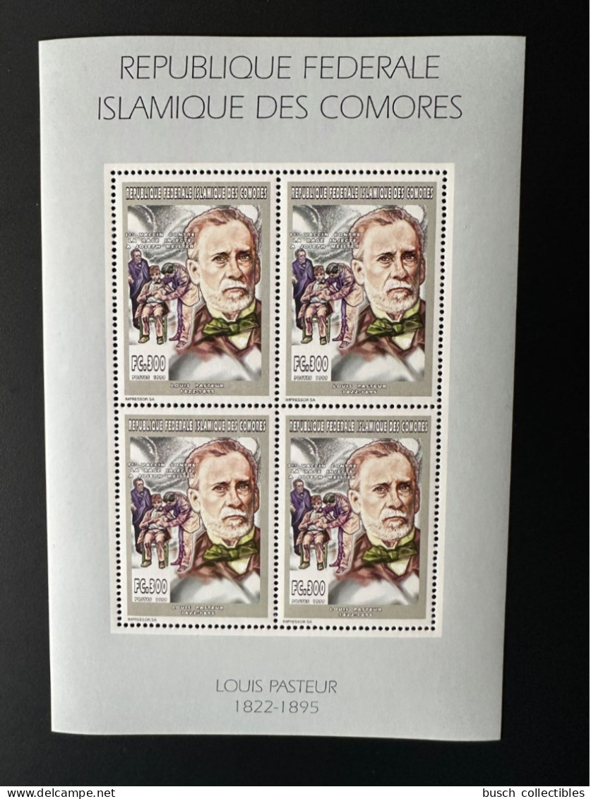 Comores Comoros Komoren 1999 YT 1116 Louis Pasteur Santé Health Vaccin Vaccine Rage Tollwut - Komoren (1975-...)
