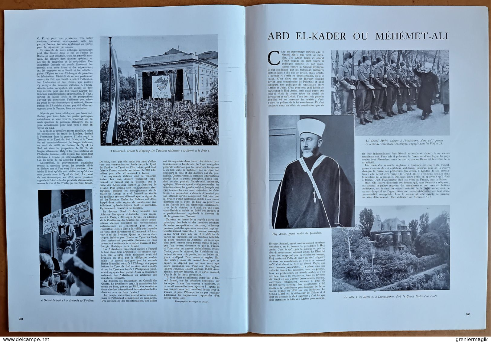 France Illustration N°38 22/06/1946 Galerie des Mirabeau Aix/France en Autriche/Mufti de Jérusalem Hadj Amin al-Husseini