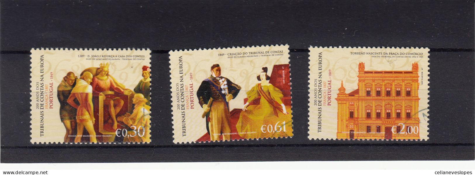 Portugal, (109), Tribunais De Contas, 2007, Mundifil Nº 3517 A 3519 Used - Gebraucht