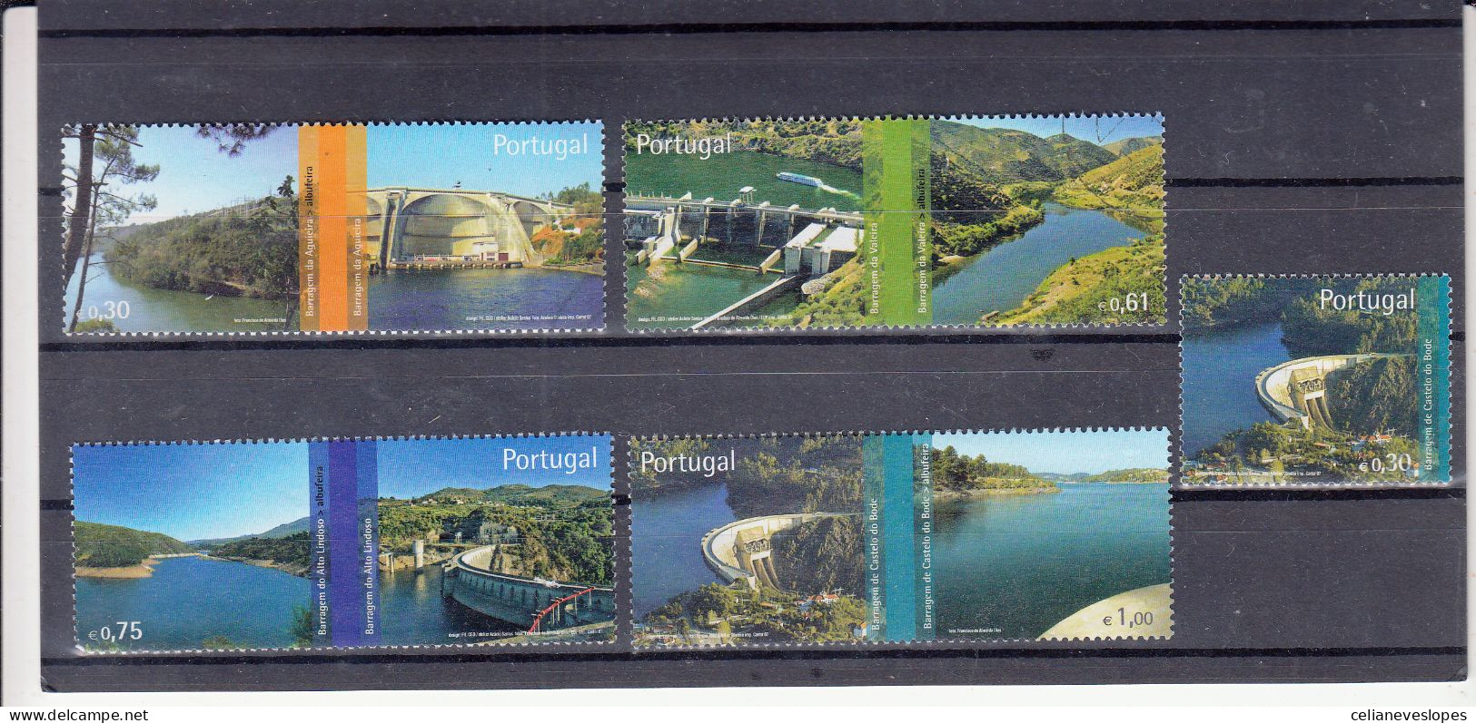 Portugal, (113), Barragens Portuguesasa, 2007, Mundifil Nº 3535 A 3539 Used - Used Stamps