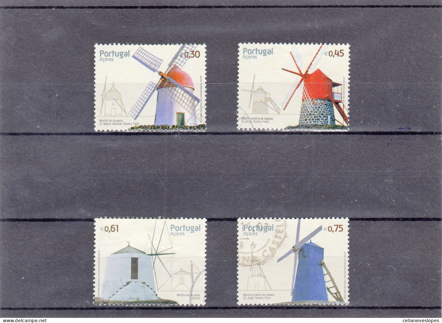 Portugal, (115), Moinhos De Vento - Açores, 2007, Mundifil Nº 3549 A 3552 Used - Usati