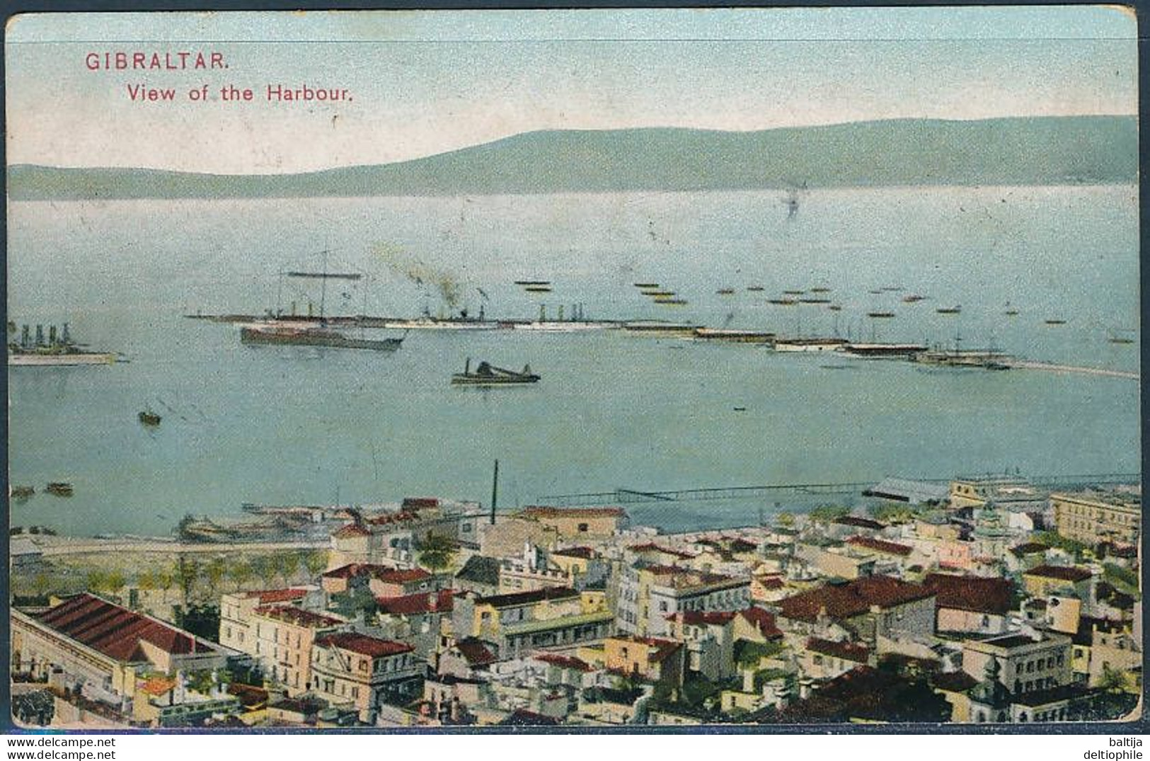 Gibraltar / View Of The Harbour - Posted 1911 - Gibraltar