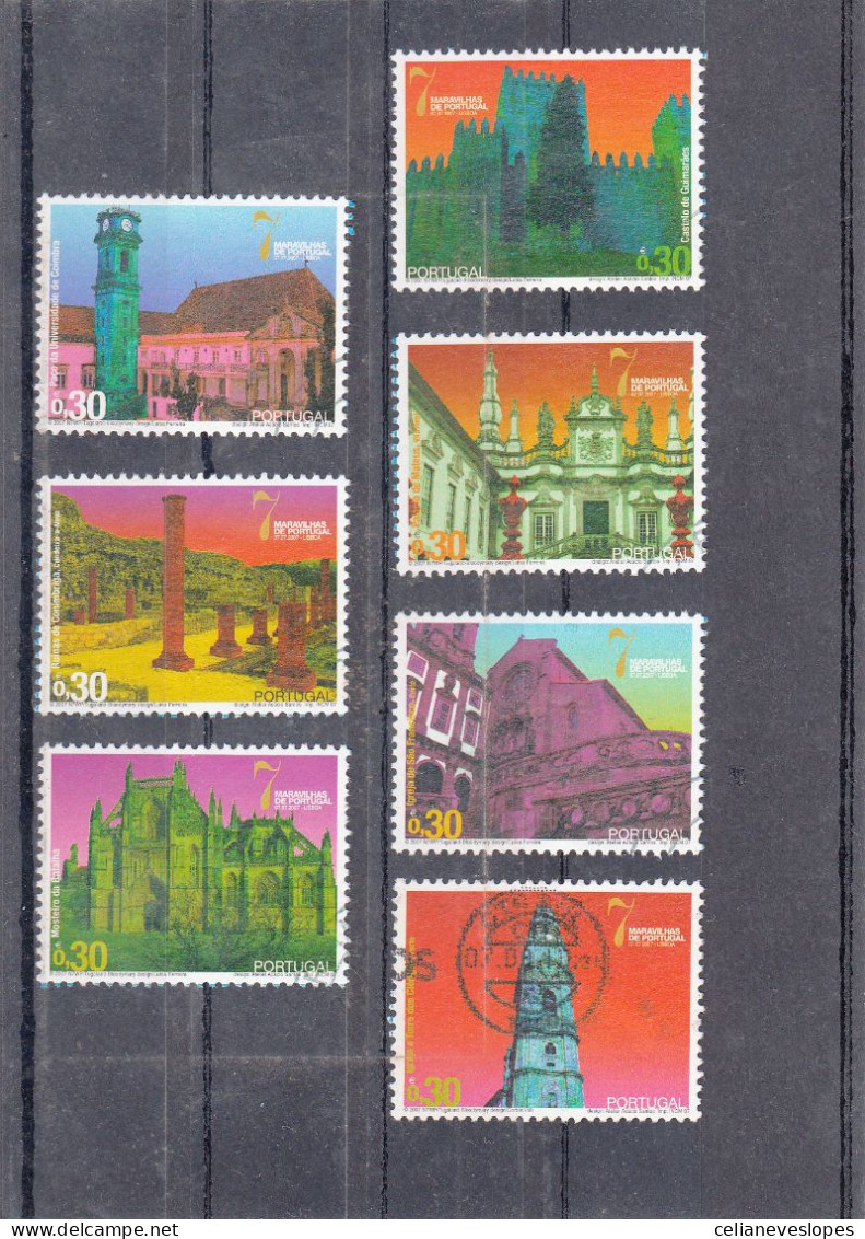 Portugal, (119), 7 Maravilhas De Portugal, 2007, Mundifil Nº 3574 A 3580 Used - Oblitérés