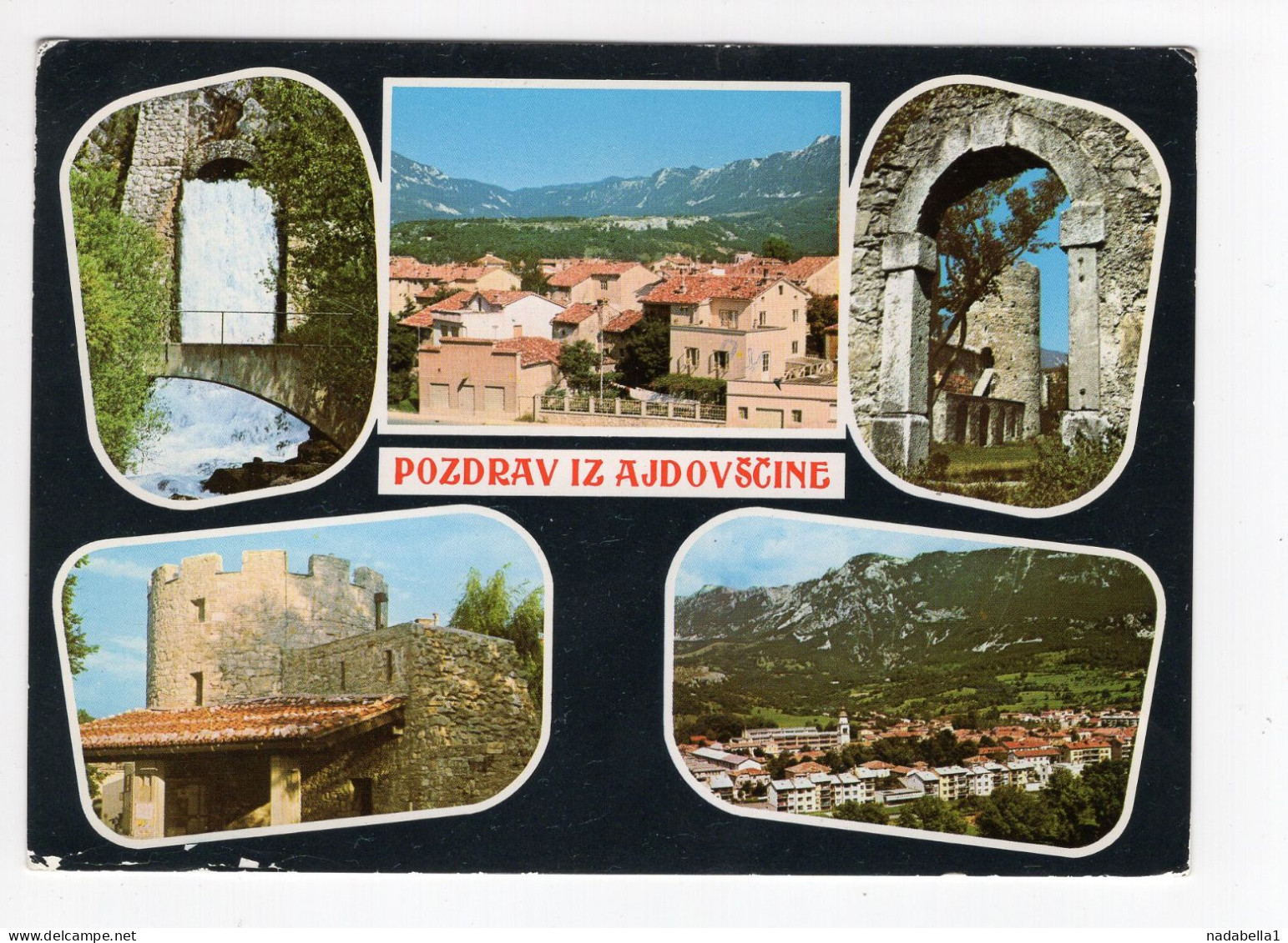 1981.YUGOSLAVIA,SLOVENIA,AJDOVSCINA,AIRMAIL,LETALSKO,SLOVENIAN LANGUAGE LABEL,MULTI VIEW POSTCARD,USED TO US - Jugoslavia