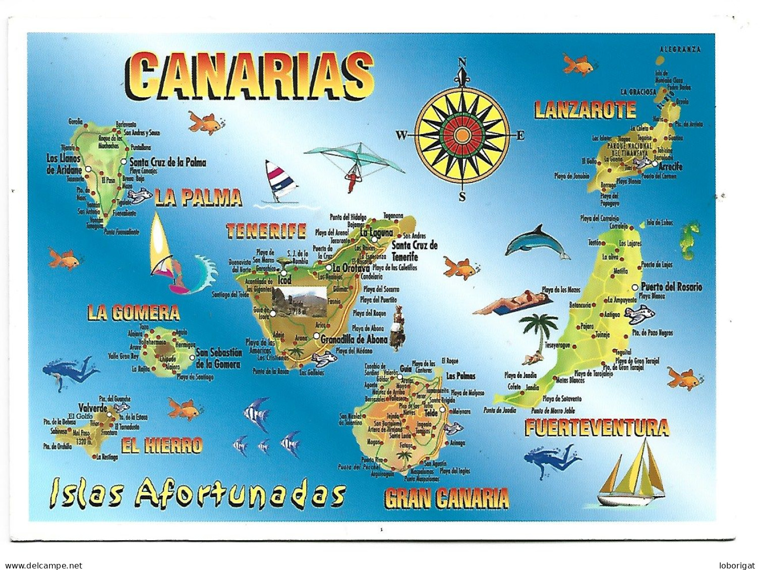 MAPA DE CANARIAS.- ISLAS AFORTUNADAS.- ( ISLAS CANARIAS ) - Sonstige & Ohne Zuordnung